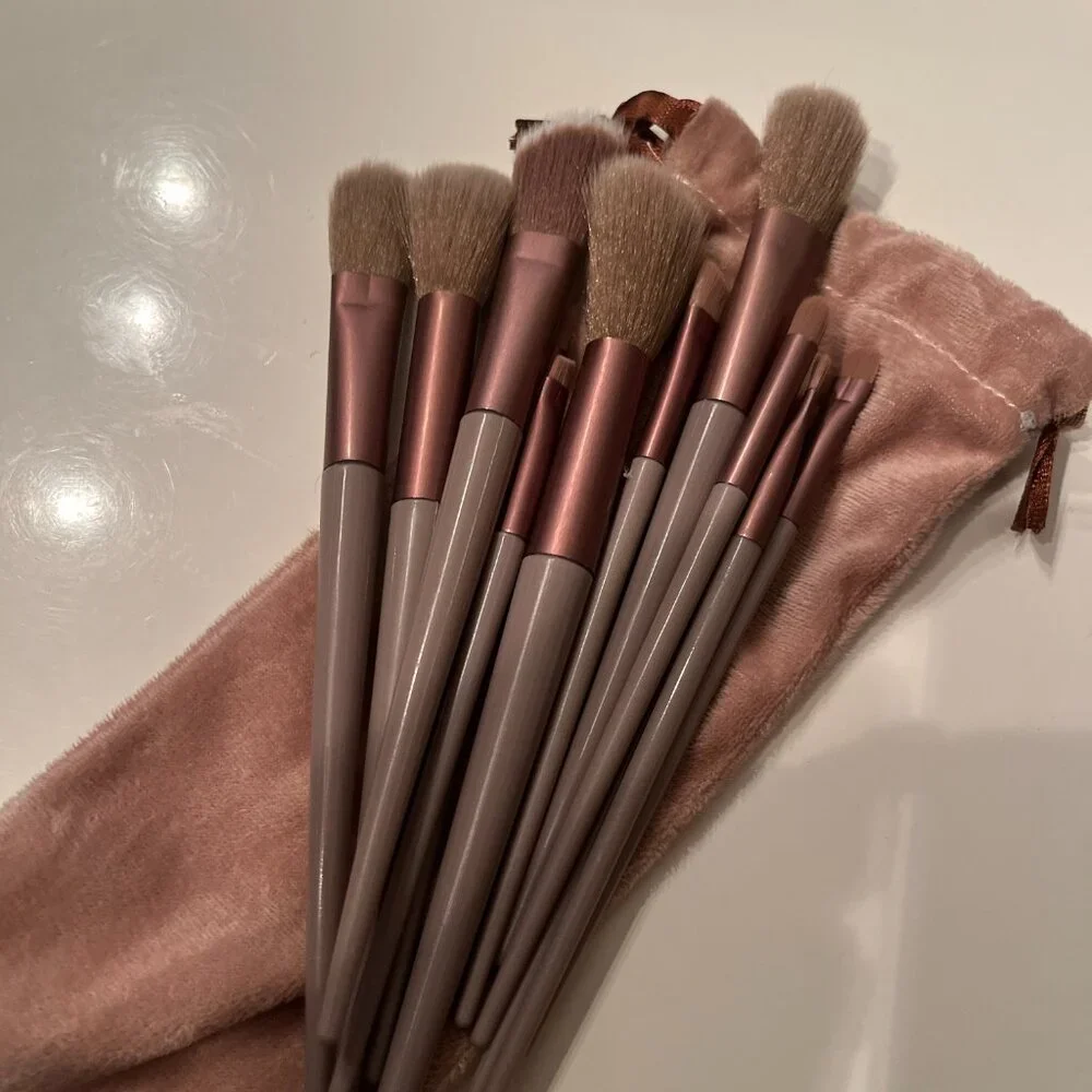 Make-Up Brushes (12) and Scalp‎ Massager (new) (w/a/x)